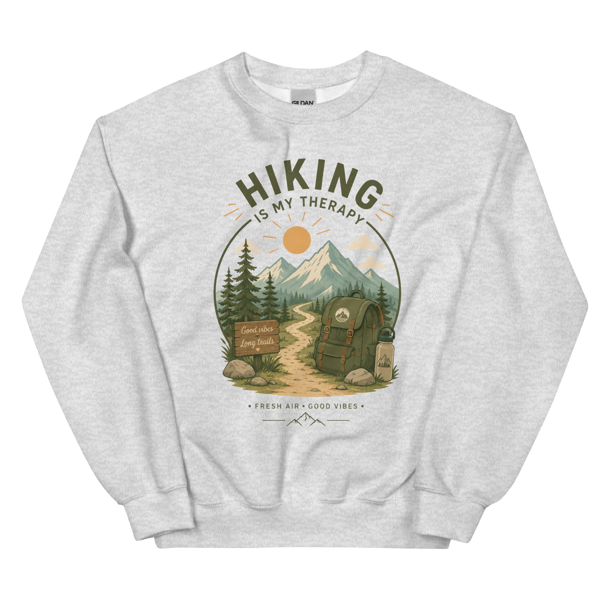 Hiking Is My Therapy Graphic Sweatshirt - Snappymood