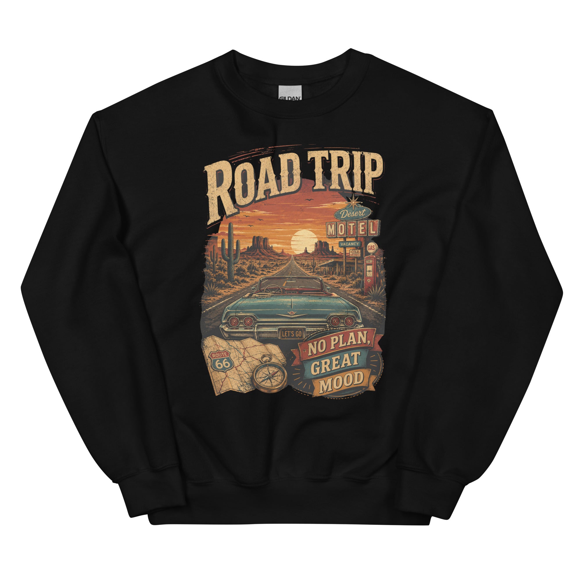 Roadtrip Desert Hotel Graphic Sweatshirt - Snappymood