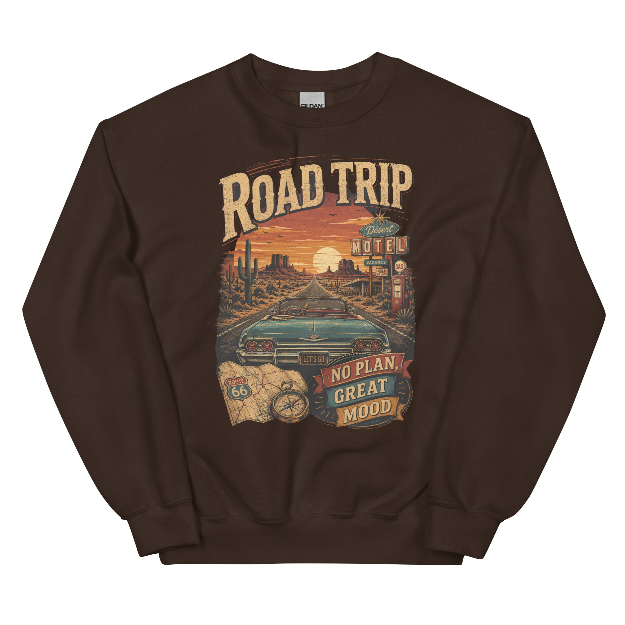 Roadtrip Desert Hotel Graphic Sweatshirt - Snappymood