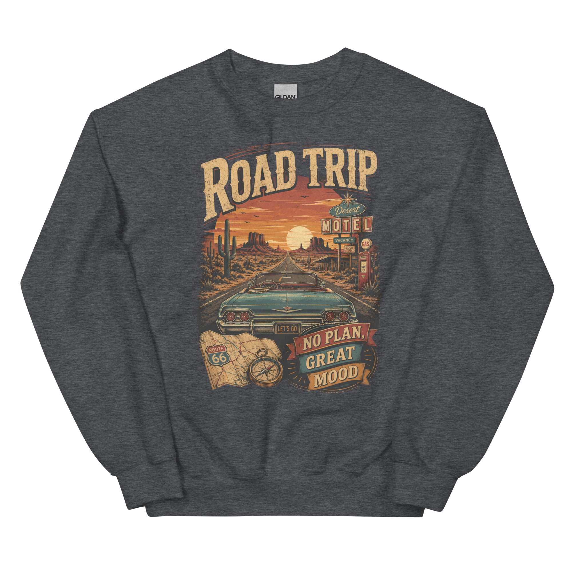 Roadtrip Desert Hotel Graphic Sweatshirt - Snappymood