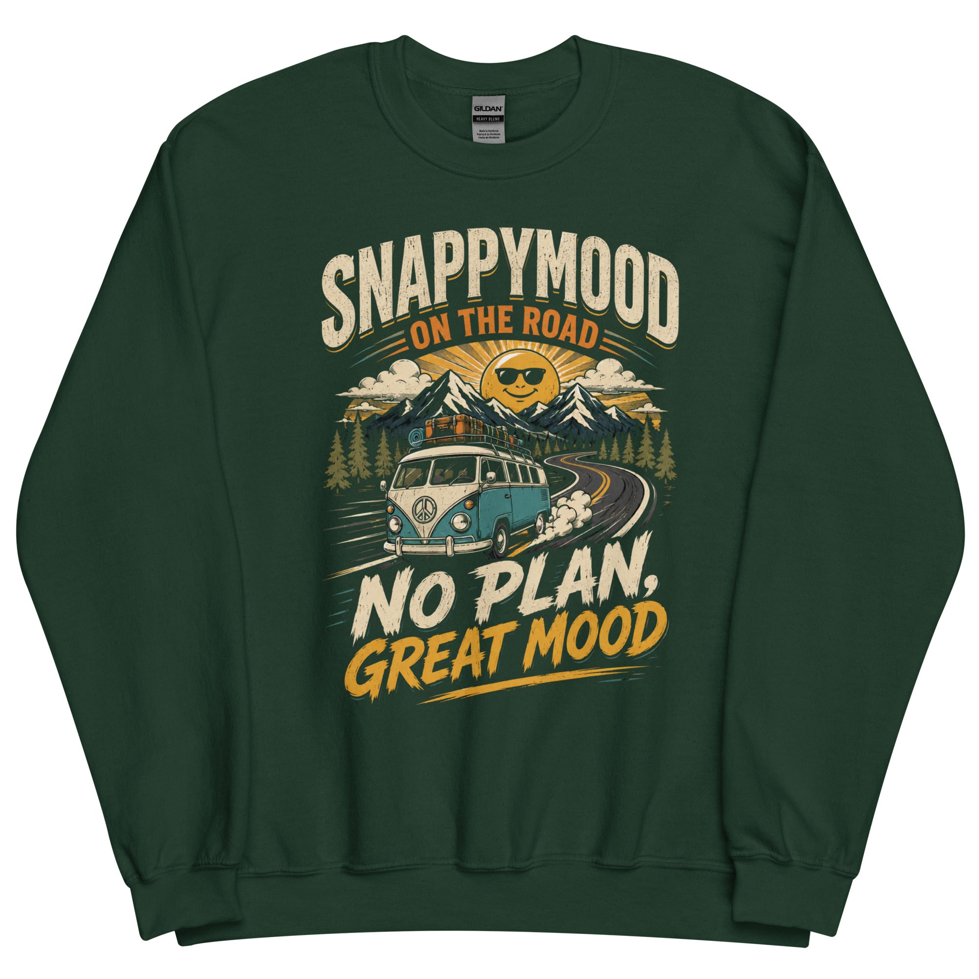 On the Road No Plan Great Mood Road Trip Sweatshirt - Snappymood