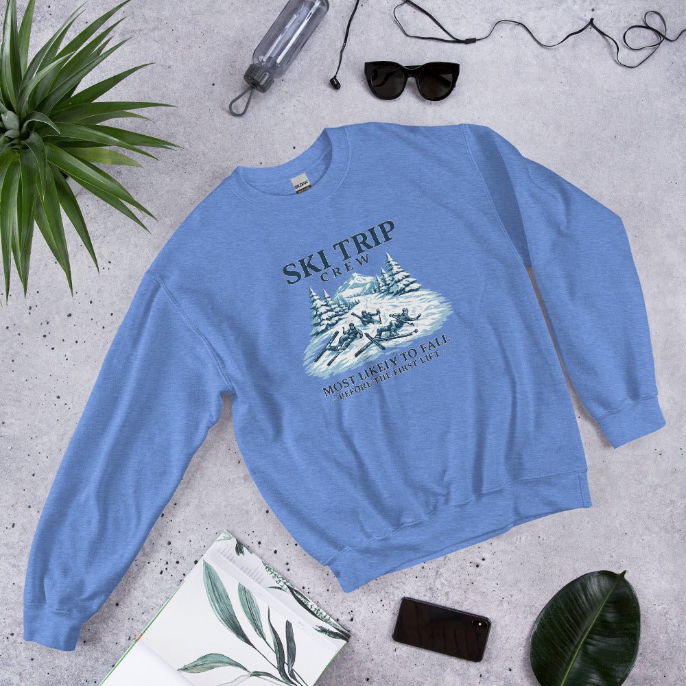 Ski Trip Crew Most Likely To Fall Sweartshirt - Snappy Mood