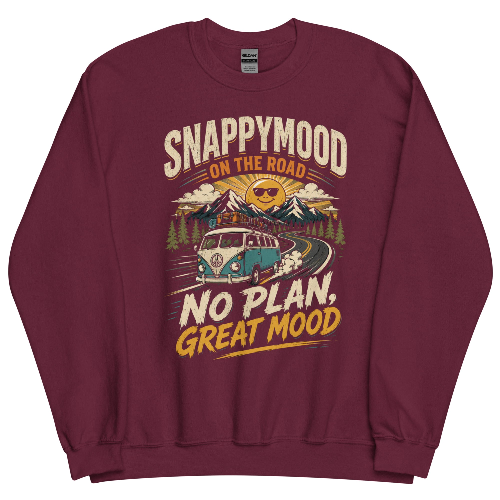 On the Road No Plan Great Mood Road Trip Sweatshirt - Snappymood