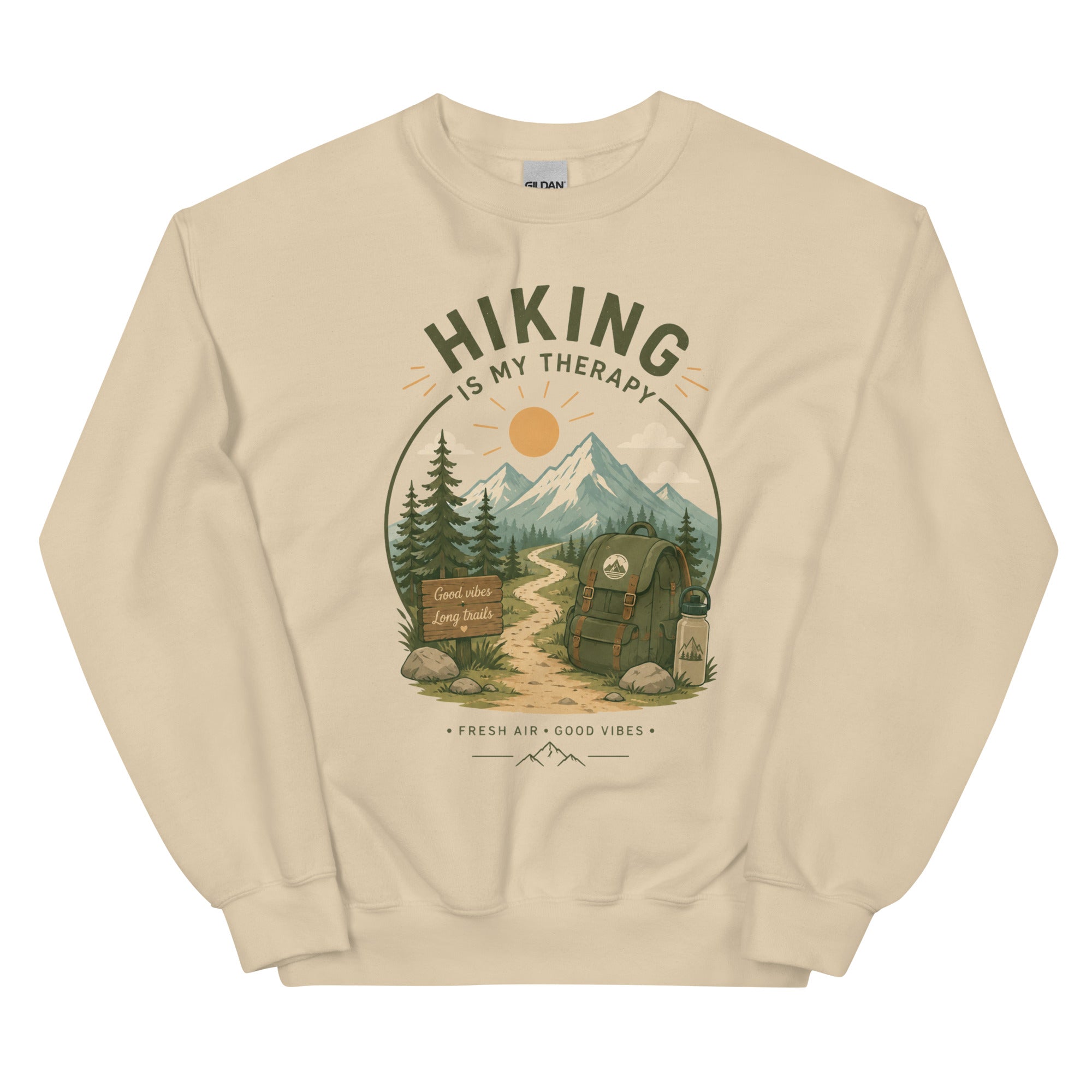 Hiking Is My Therapy Graphic Sweatshirt - Snappymood