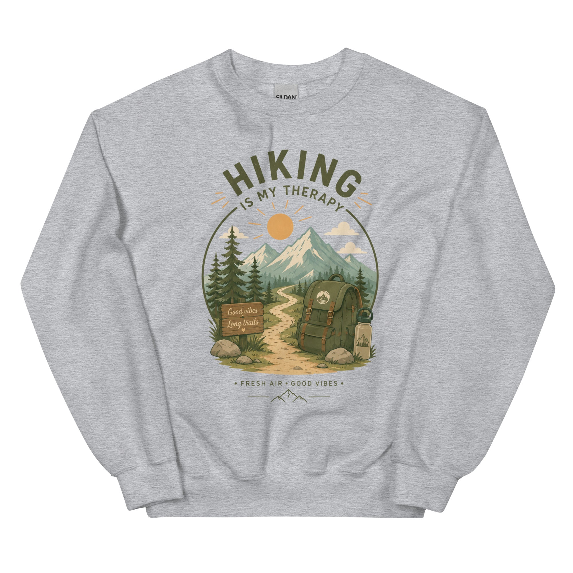 Hiking Is My Therapy Graphic Sweatshirt - Snappymood
