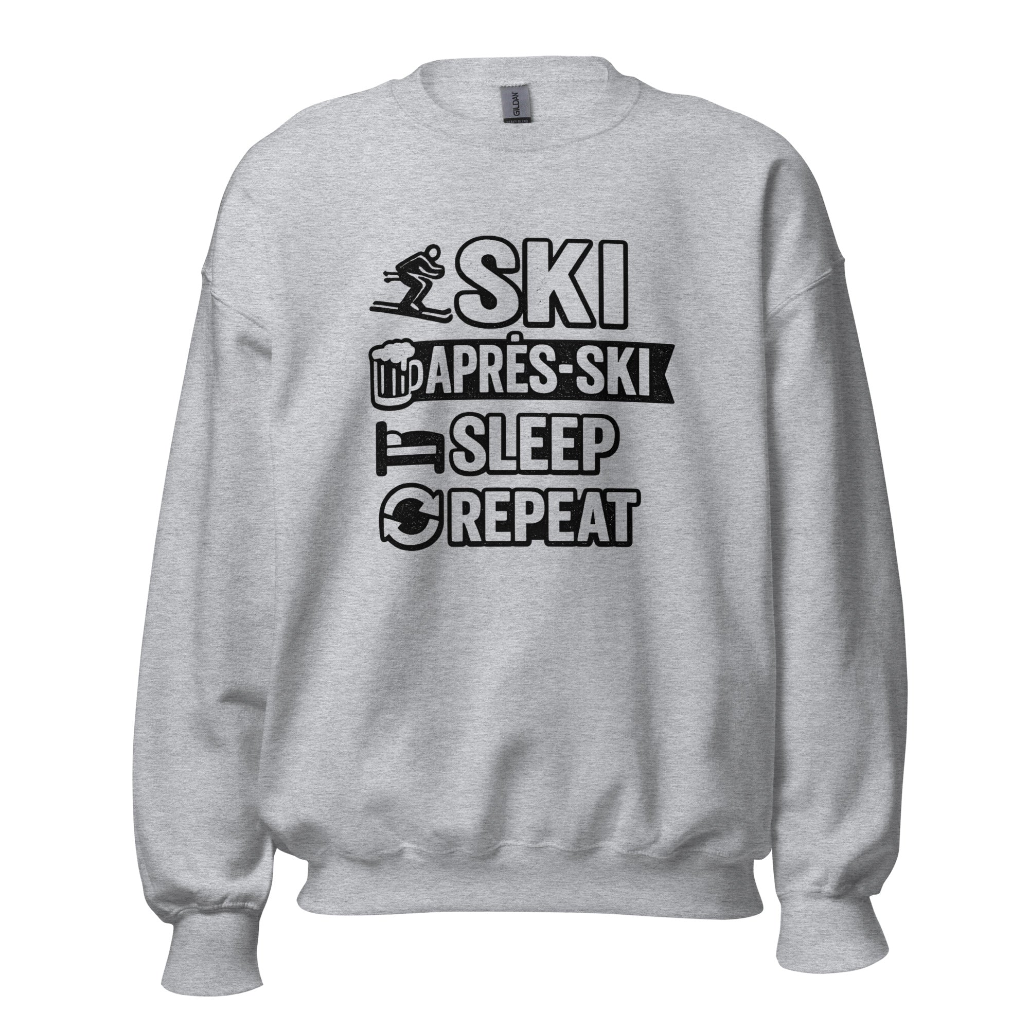 Ski Après Ski Sleep Repeat Ski Sweatshirt - Snappy Mood