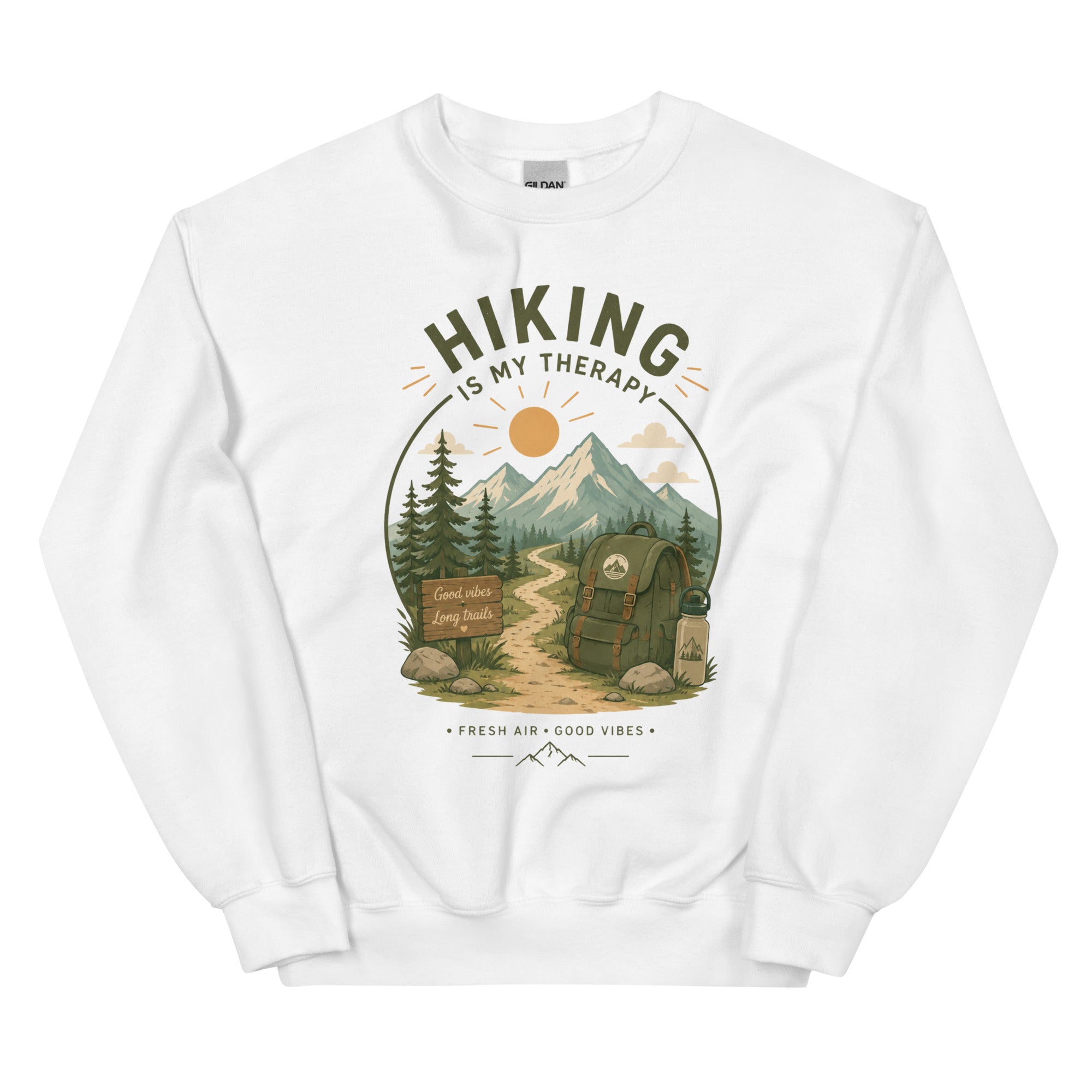 Hiking Is My Therapy Graphic Sweatshirt - Snappymood