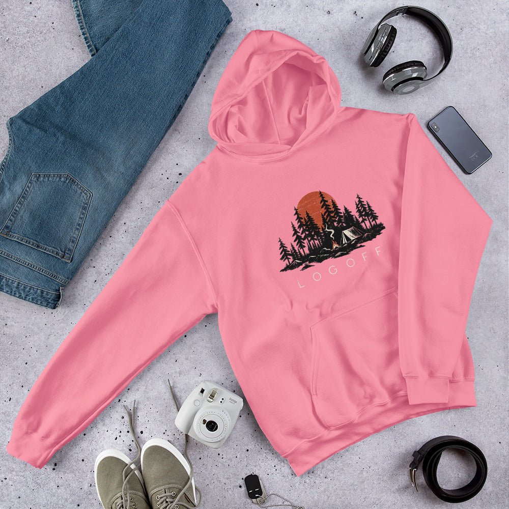 Log Off Camping Graphic Premiun Unisex Hoodie - Snappy Mood