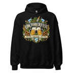 Vintage Oktoberfest Bierembleem Pretzels & Hop Premium Unisex Hoodie - Snappy Mood