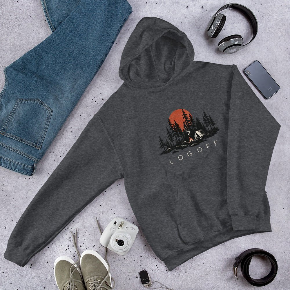 Log Off Camping Graphic Premiun Unisex Hoodie - Snappy Mood
