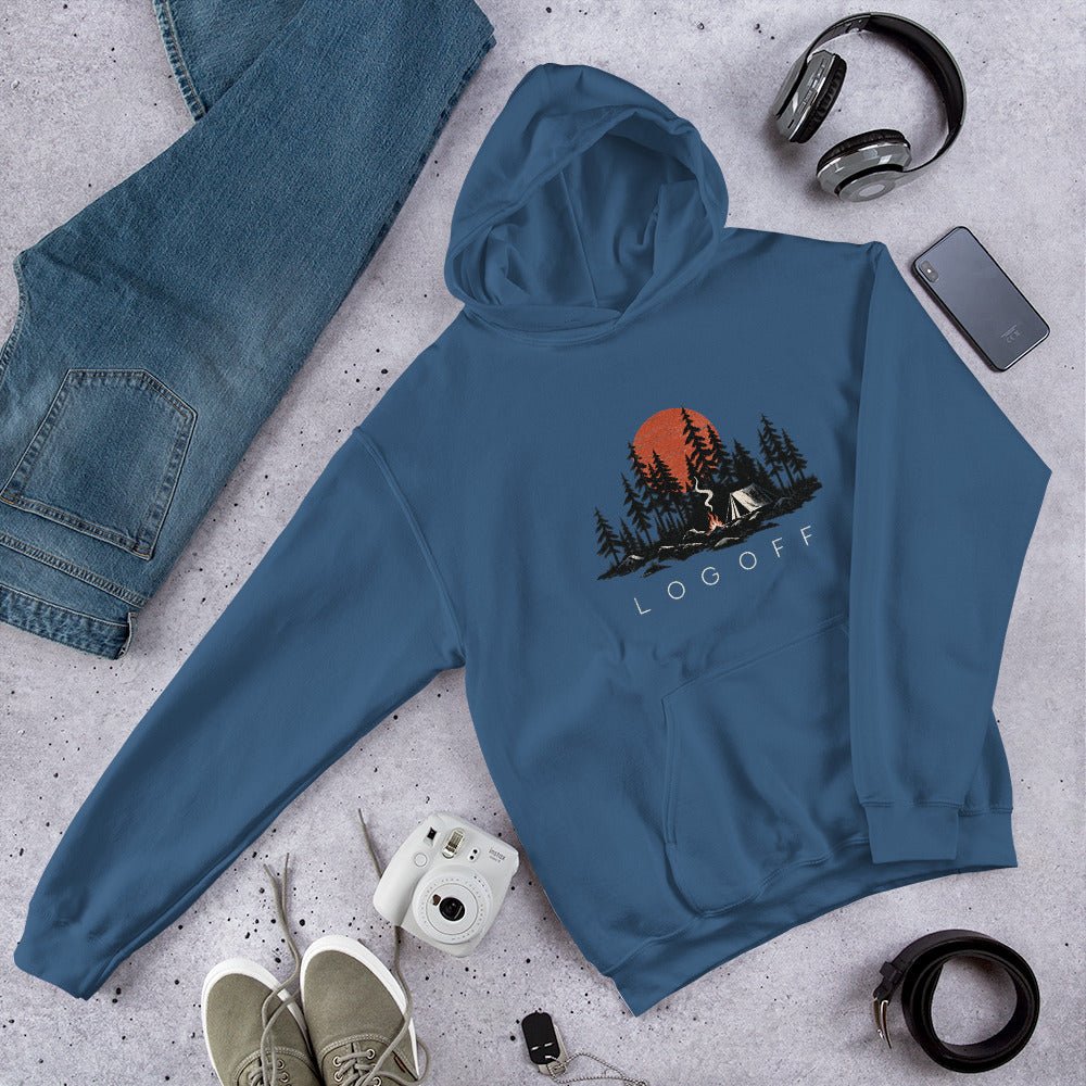 Log Off Camping Graphic Premiun Unisex Hoodie - Snappy Mood