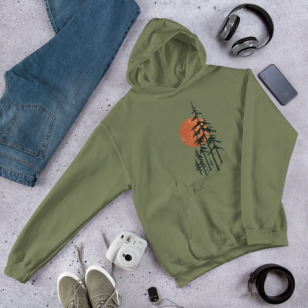 Sunrise Forest Nature Outdoor Premium Unisex Hoodie - Snappy Mood