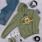 Vintage Oktoberfest Bierembleem Pretzels & Hop Premium Unisex Hoodie - Snappy Mood