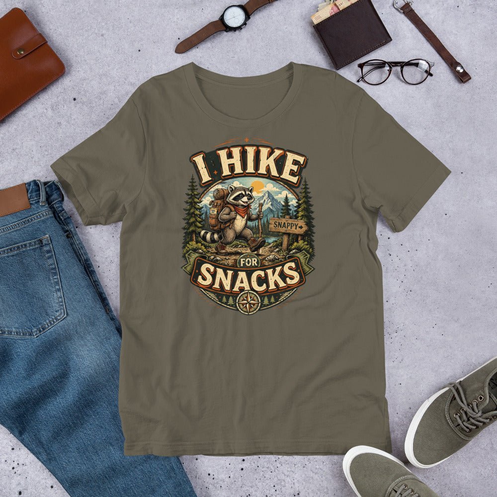 I Hike For A Snack Hiking T-Shirt - Snappymood