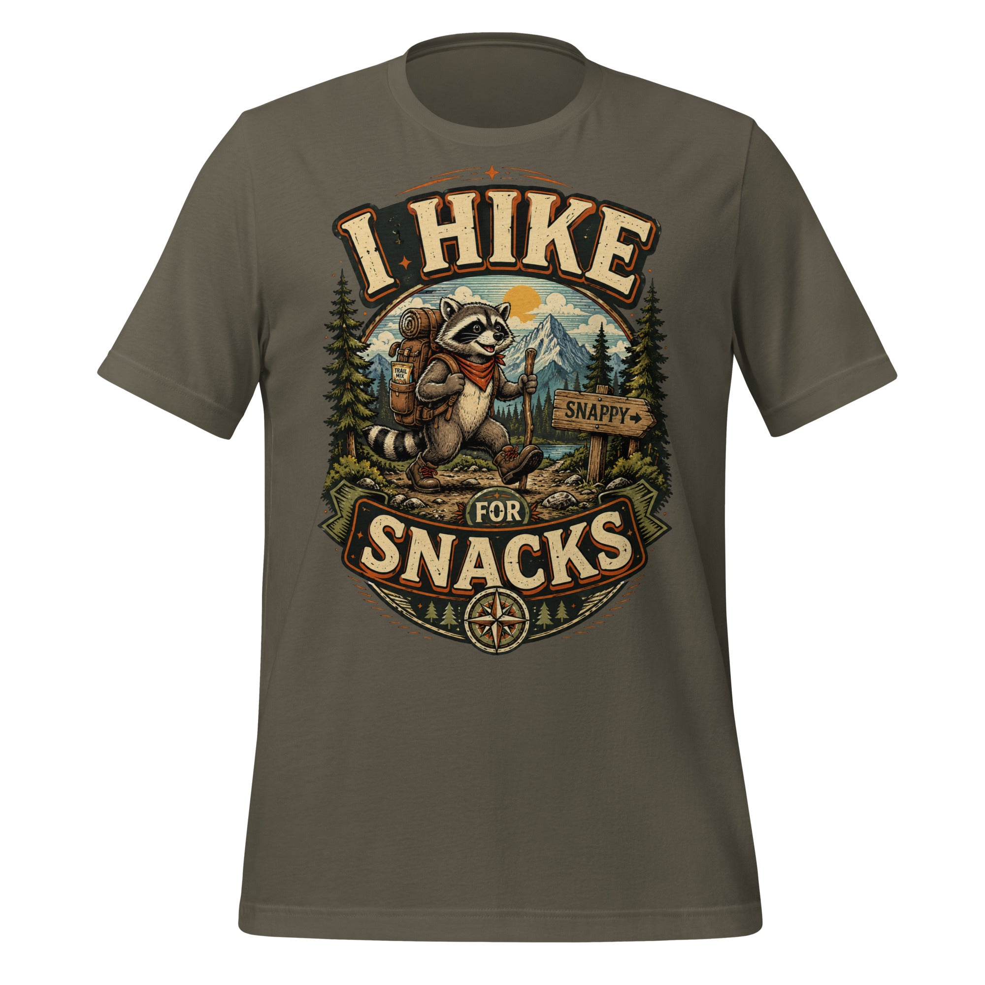 I Hike For A Snack Hiking T-Shirt - Snappymood