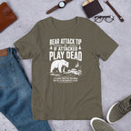 Bear Attack If Attacked Play Dead Funny Hiking T-Shirt- Snappymood