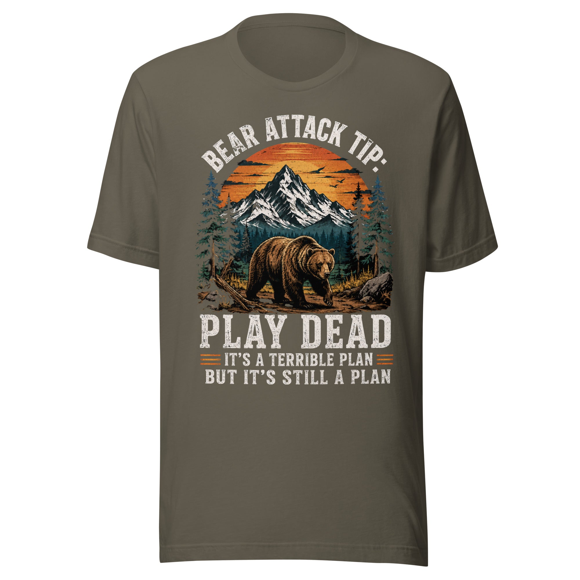 Bear Attack Tip Play Dead But Hiking T-shirt - Snappymood