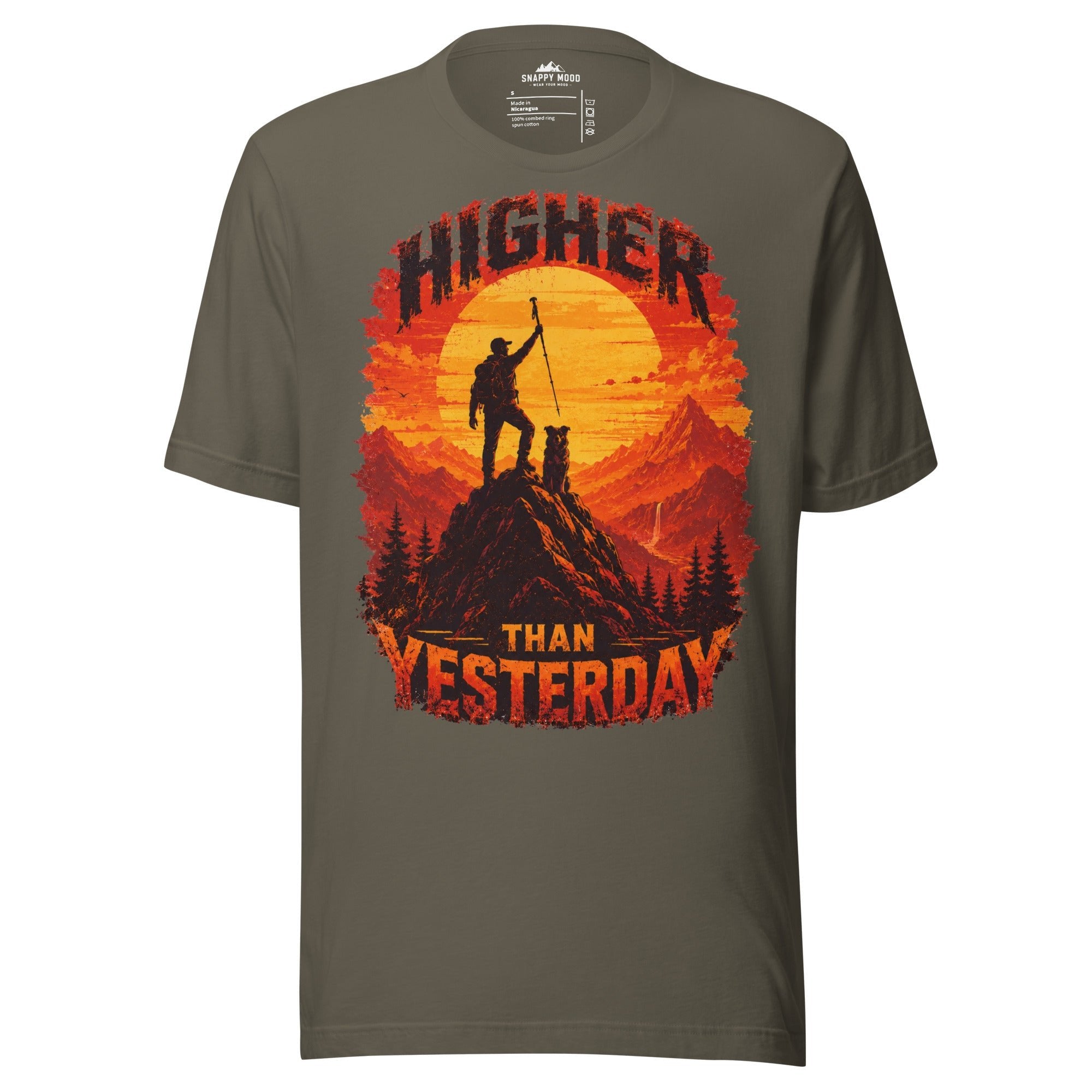 Higher Than Yesterday Hiking Sun T-Shirt - Snappy Mood