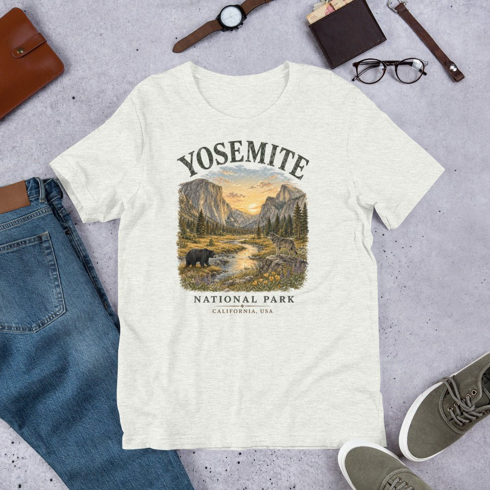Yosemite National Park Tunnel View Hiking T-Shirt - Snappymood