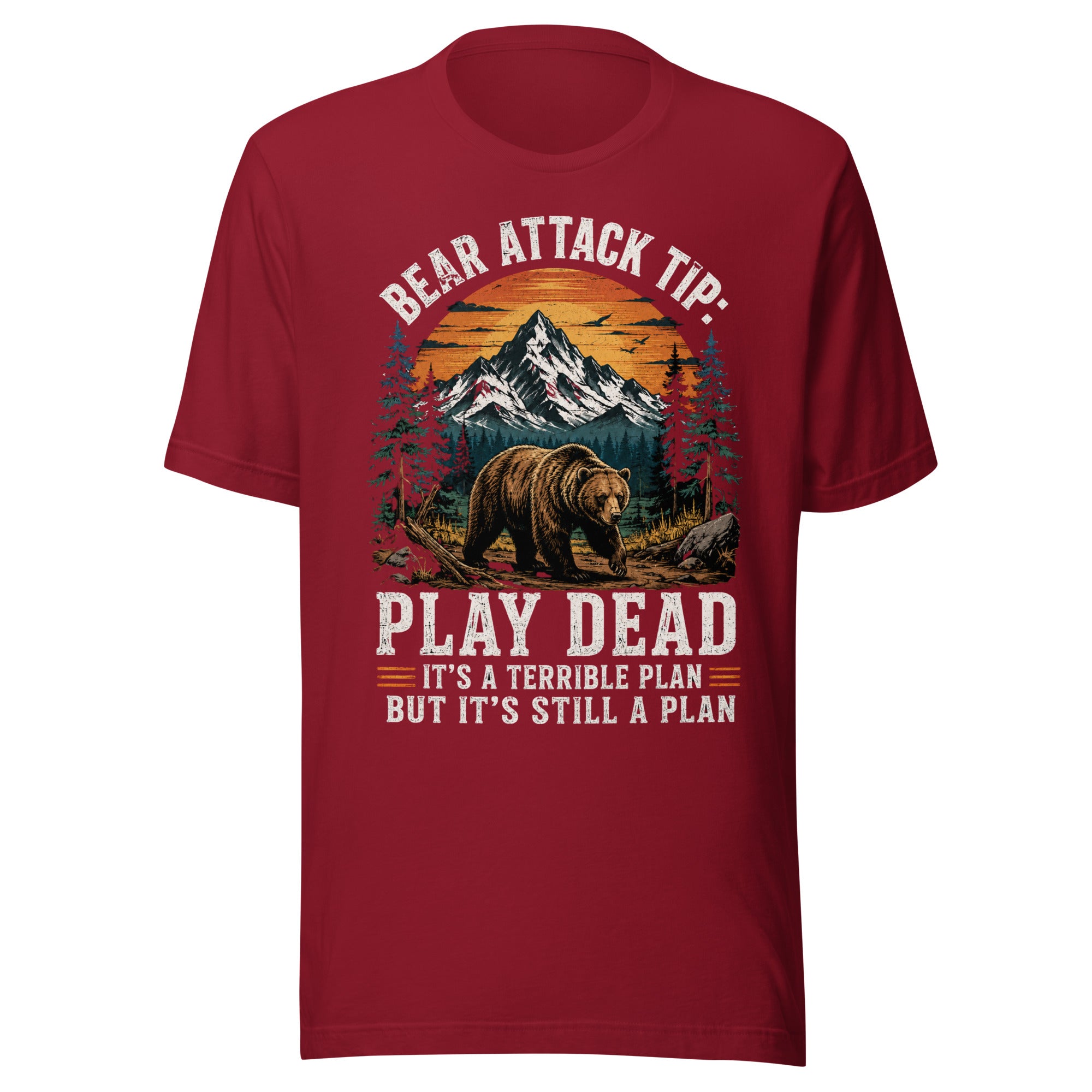 Bear Attack Tip Play Dead But Hiking T-shirt - Snappymood