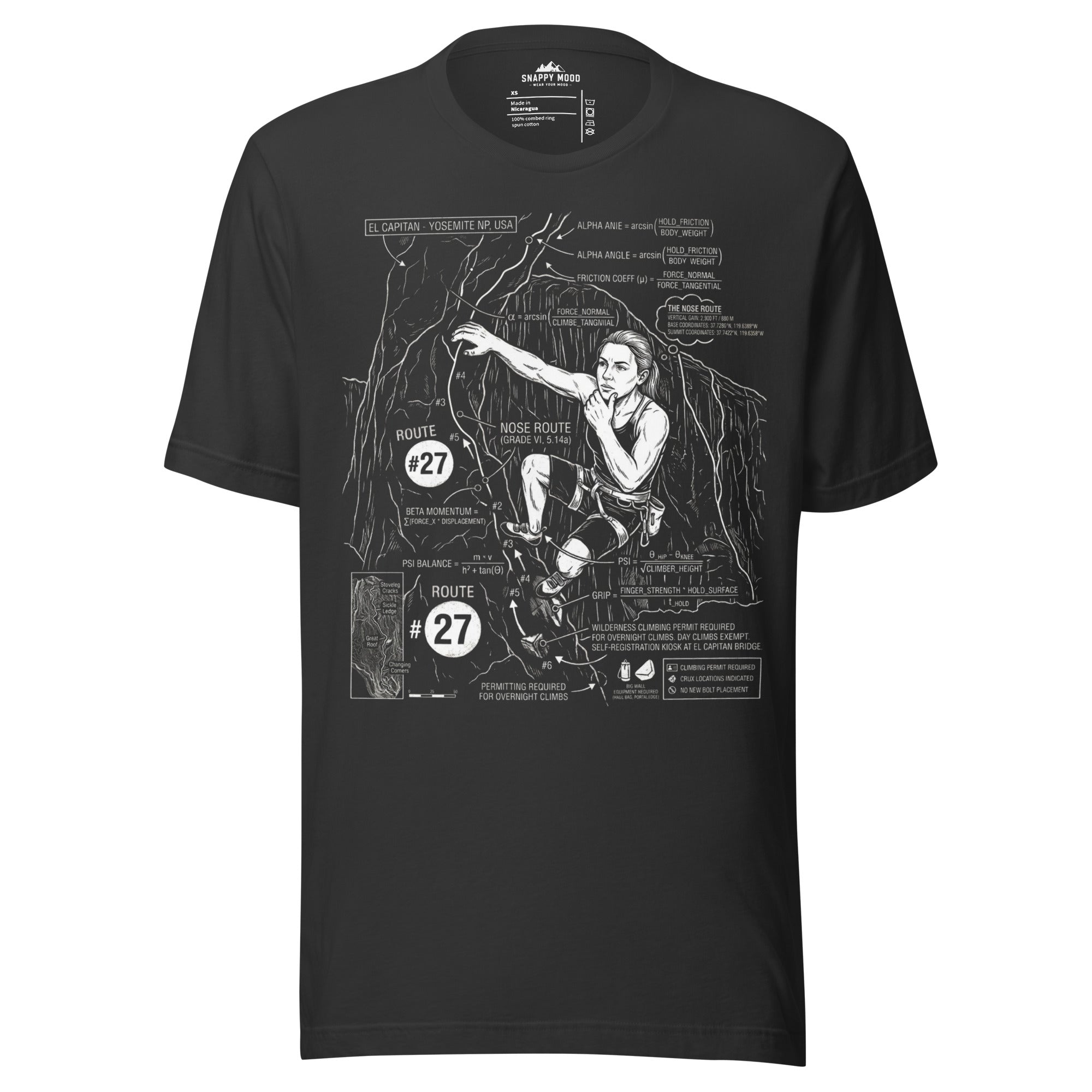 Mountain Climbing EL Capitan - Yosemite NP USA T-Shirt - Snappy Mood