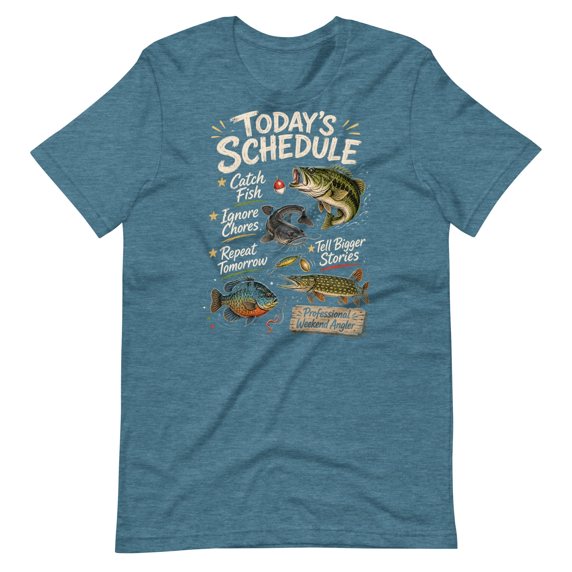 Todays Schedule Fishing Funny Fishing T-Shirt - Snappymood