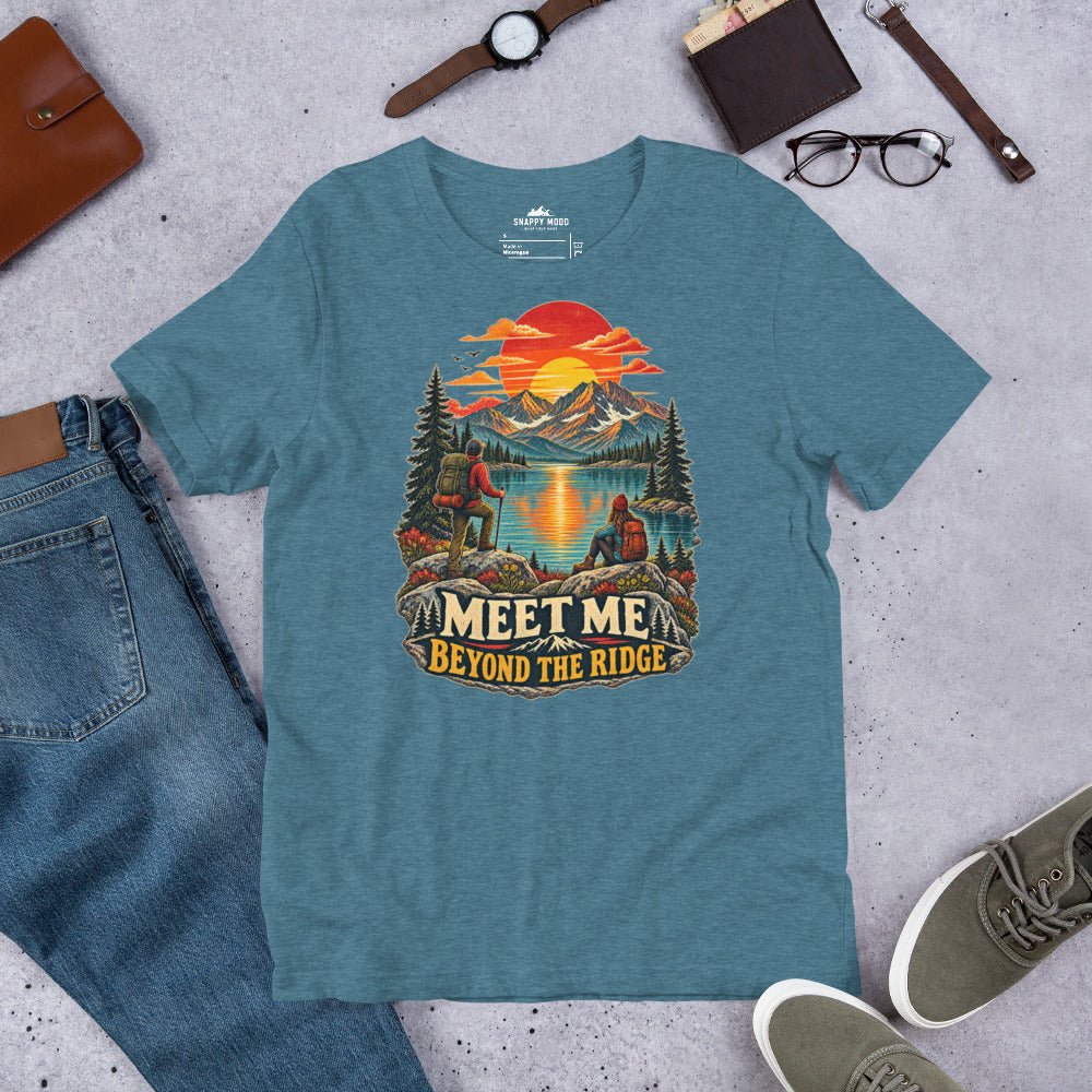 Meet Me Beyond The Ridge Hiking Sun T-Shirt - Snappy Mood