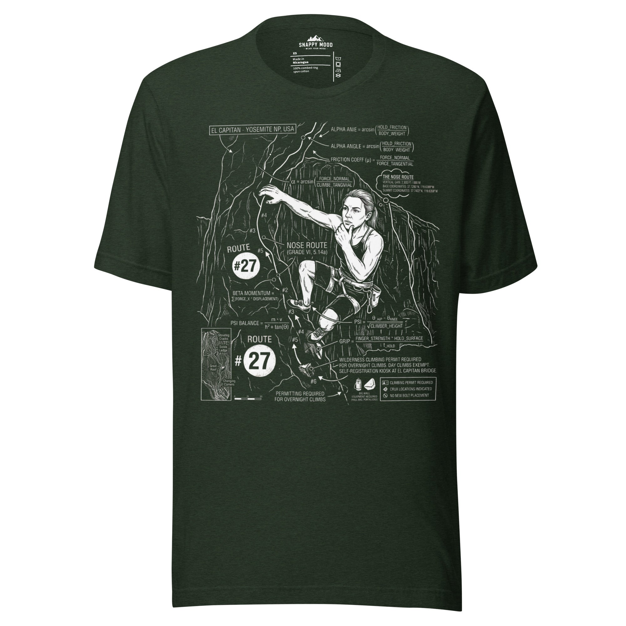 Mountain Climbing EL Capitan - Yosemite NP USA T-Shirt - Snappy Mood
