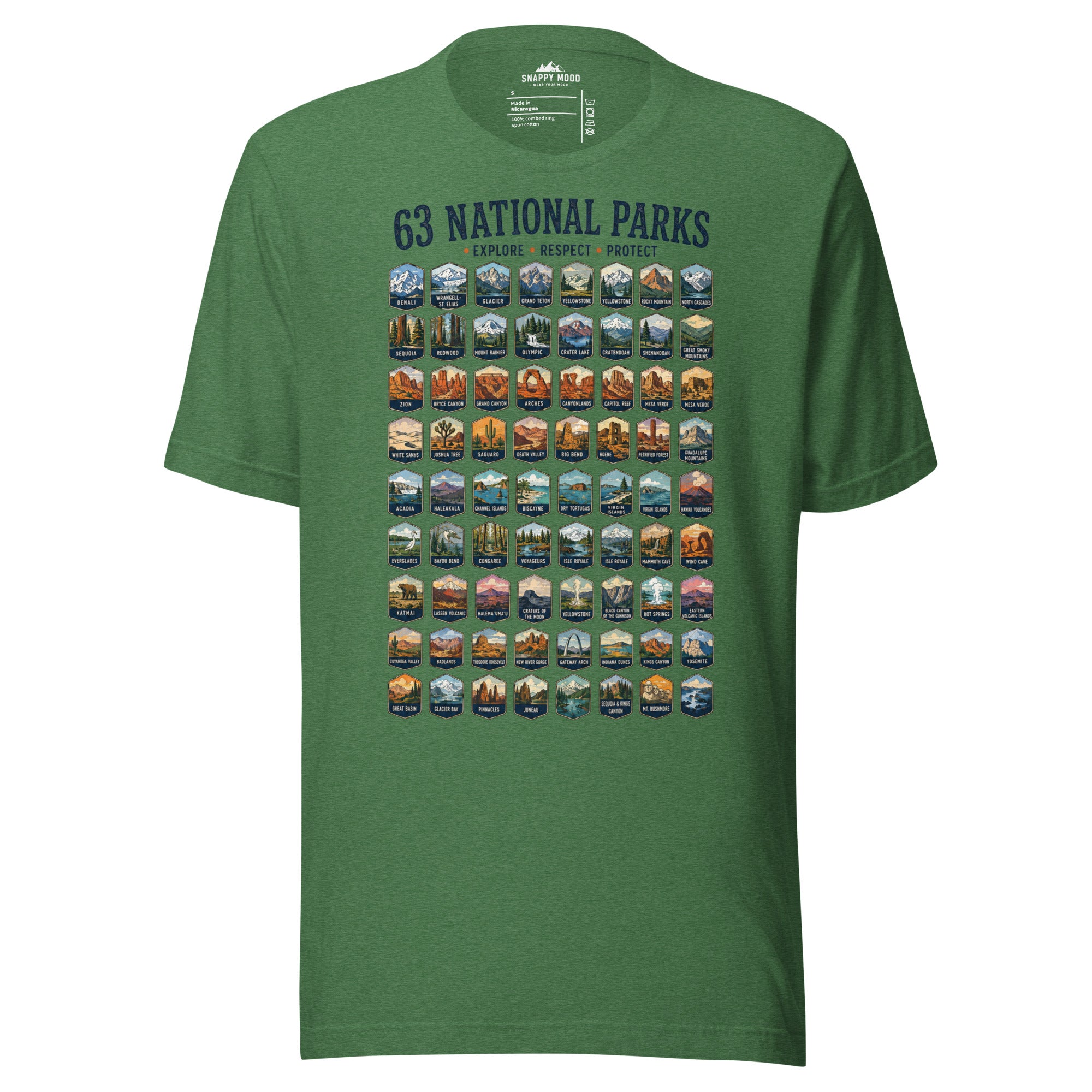 63 National Park Explore Respect Protect T-Shirt - Snappy Mood