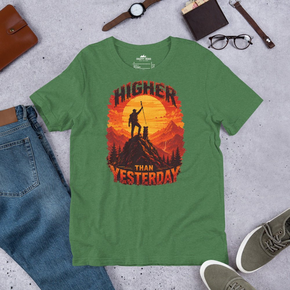 Higher Than Yesterday Hiking Sun T-Shirt - Snappy Mood