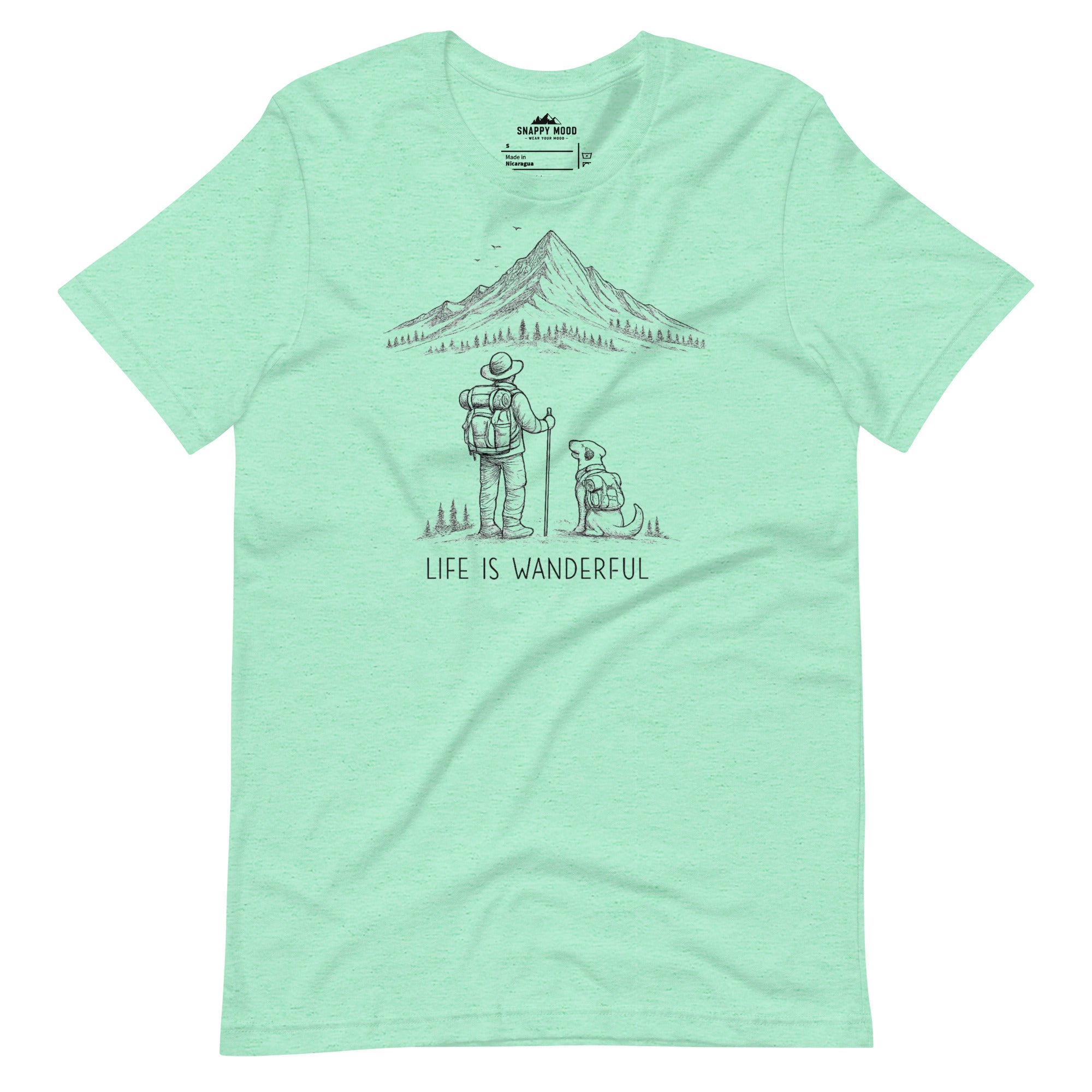 Life Is Wanderful With Dog Hiking T-Shirt - Snappy Mood