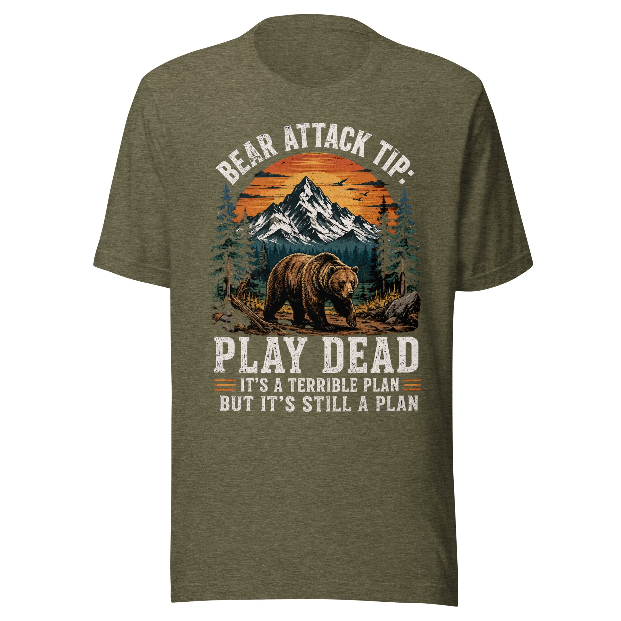 Bear Attack Tip Play Dead But Hiking T-shirt - Snappymood