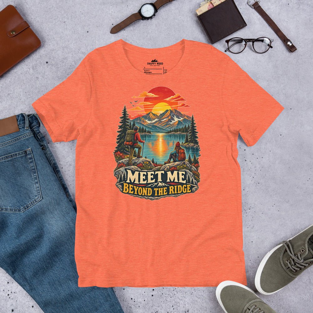 Meet Me Beyond The Ridge Hiking Sun T-Shirt - Snappy Mood