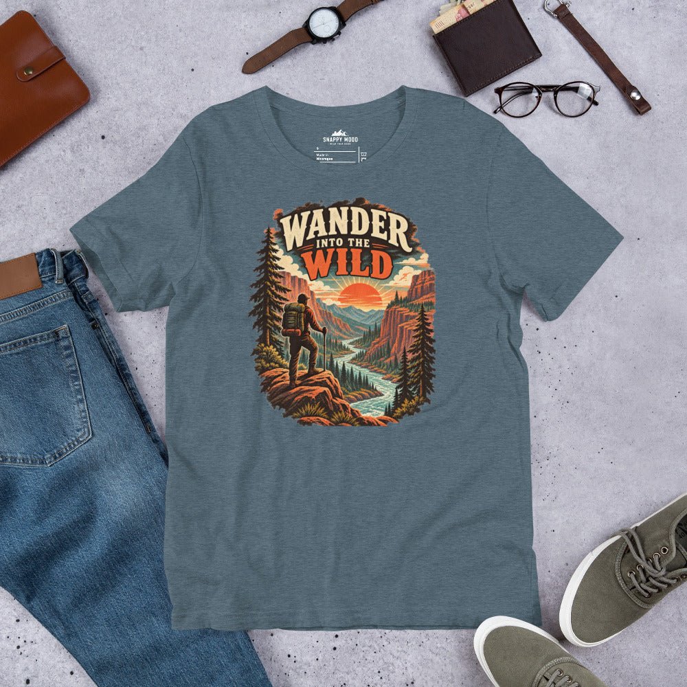 Wander Into The Wild Hiking Sun T-Shirt - Snappy Mood