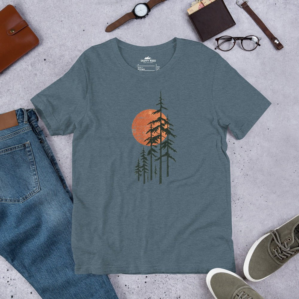 Sunrise Forest Natureshirt Outdoor-T-shirt Unisex - Snappy Mood