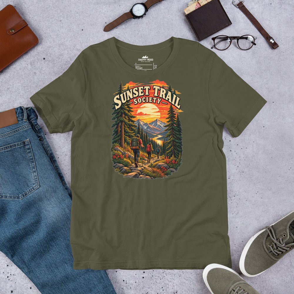 Sunset Trail Society Hiking Sun T-shirt - Snappy Mood