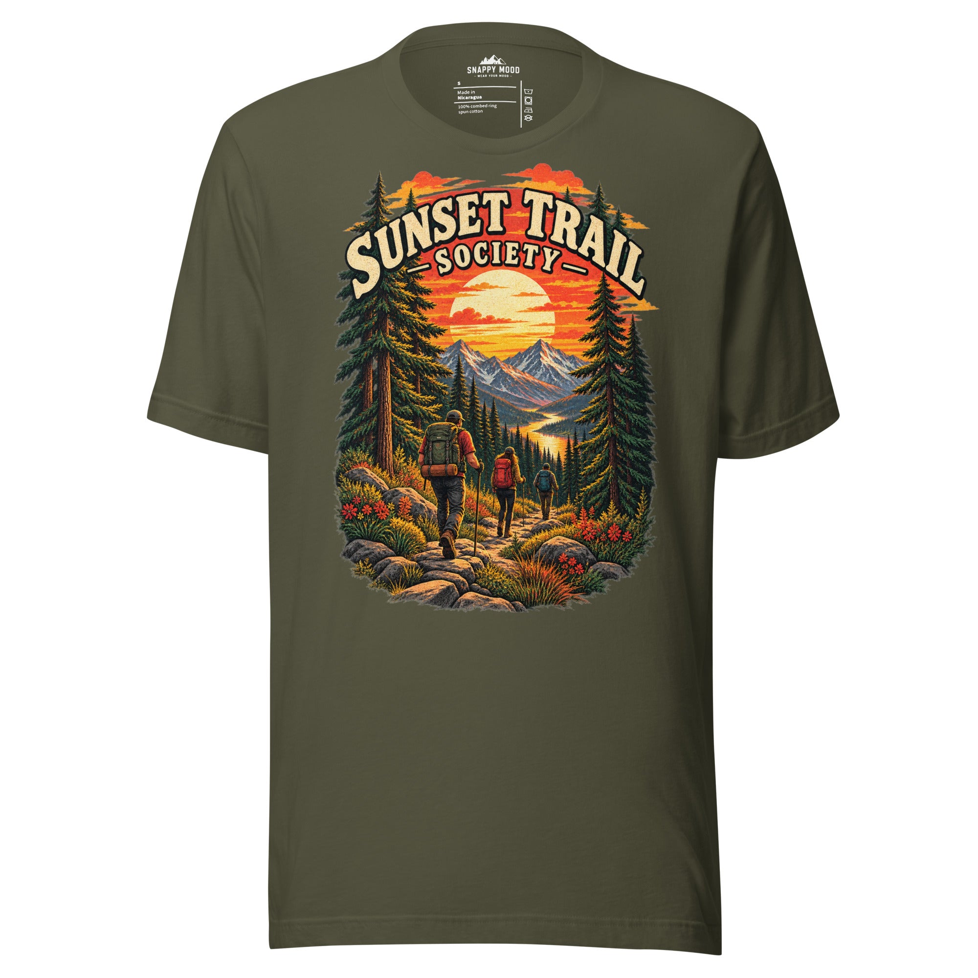 Sunset Trail Society Hiking Sun T-shirt - Snappy Mood