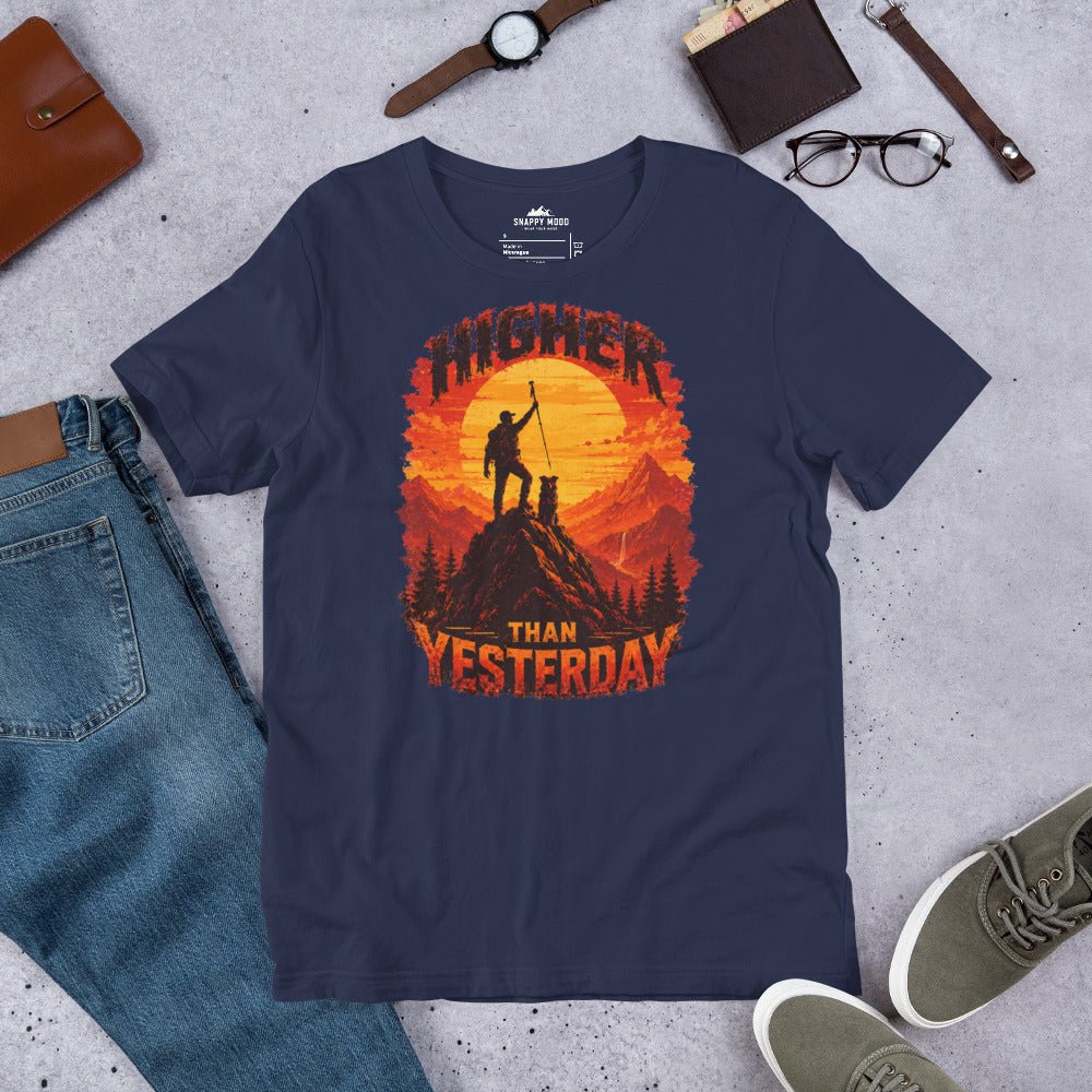 Higher Than Yesterday Hiking Sun T-Shirt - Snappy Mood