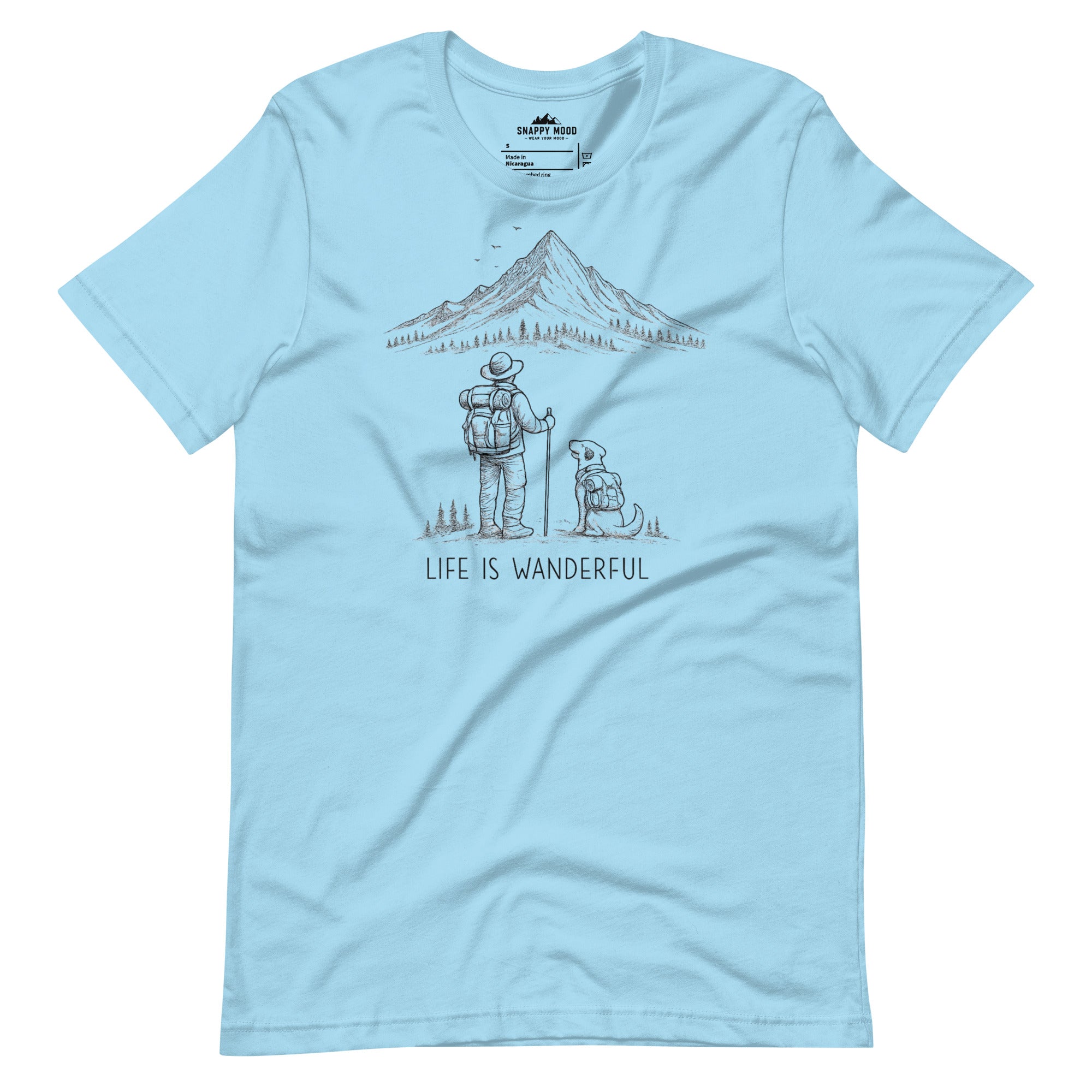 Life Is Wanderful With Dog Hiking T-Shirt - Snappy Mood