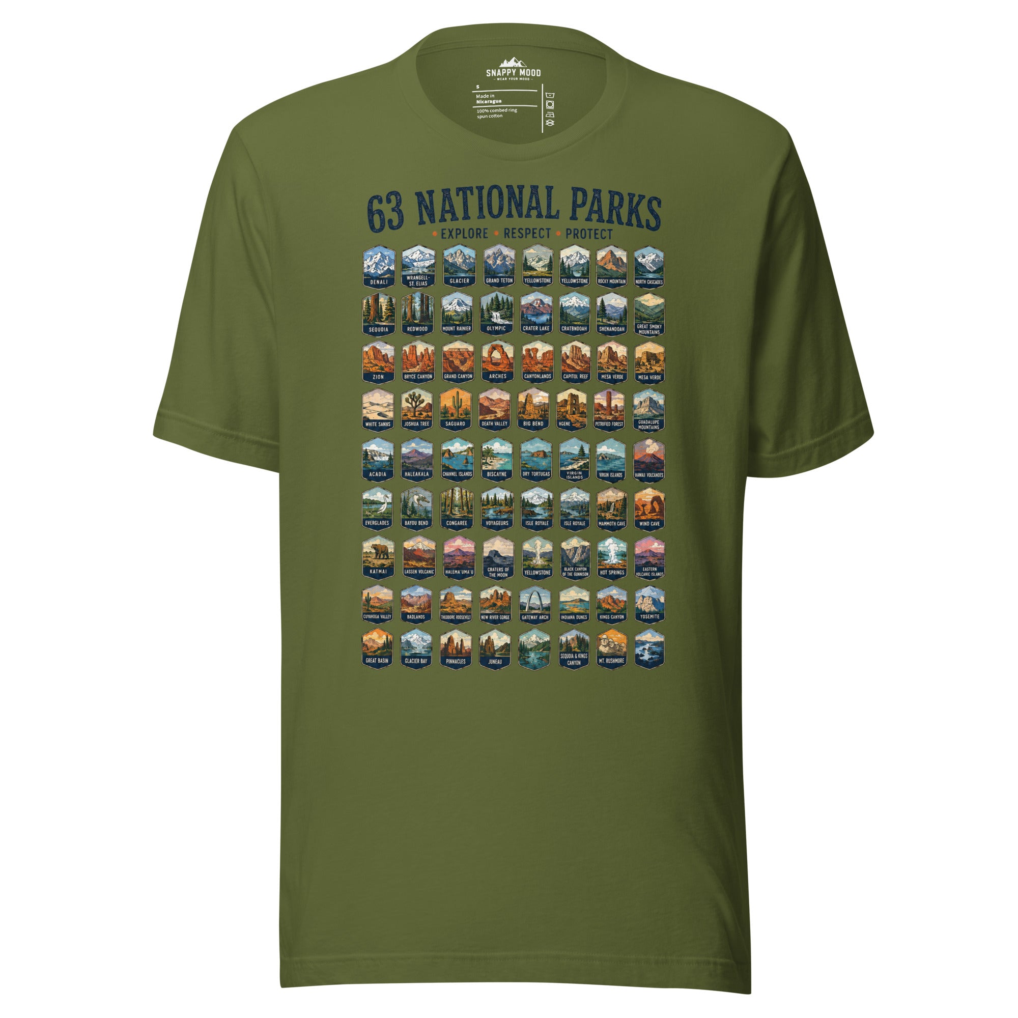 63 National Park Explore Respect Protect T-Shirt - Snappy Mood