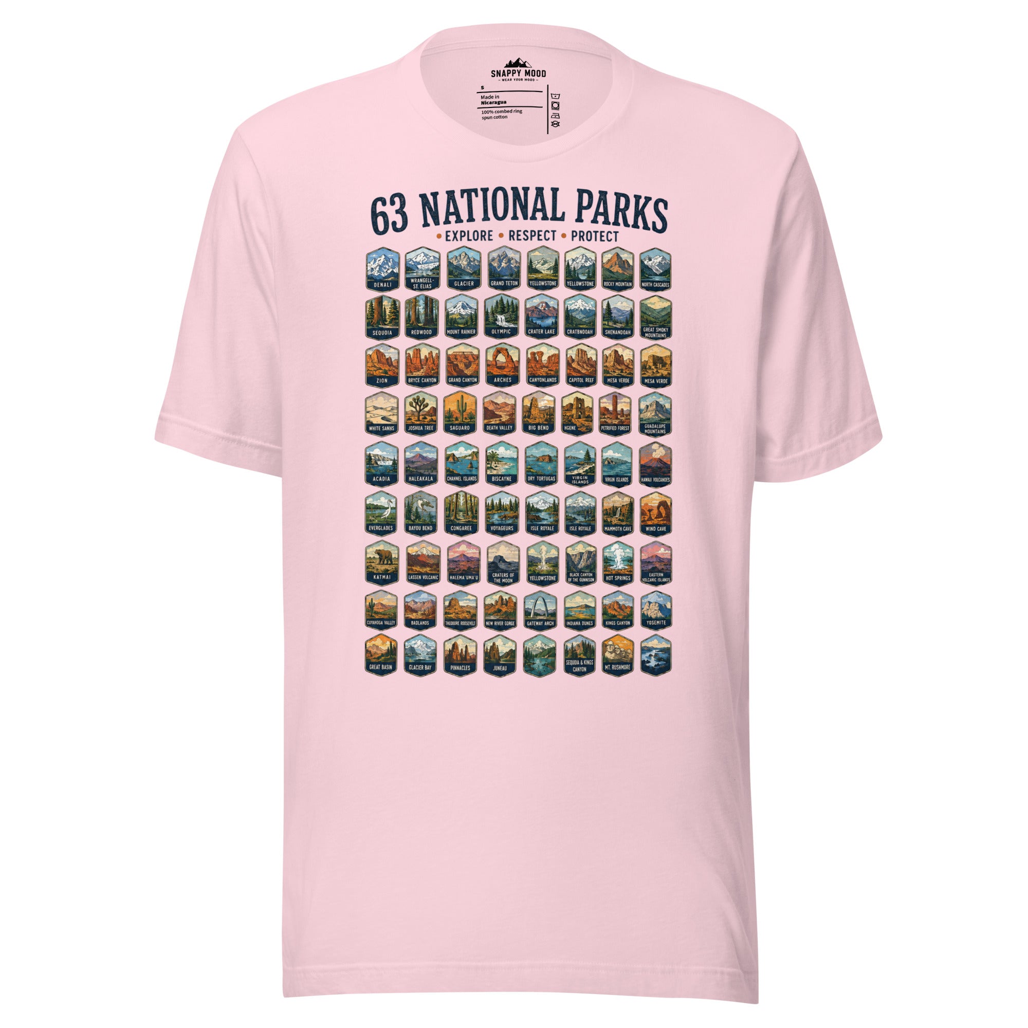 63 National Park Explore Respect Protect T-Shirt - Snappy Mood