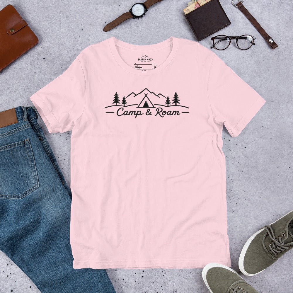 Camp and Roam Camping T-Shirt - Snappy Mood