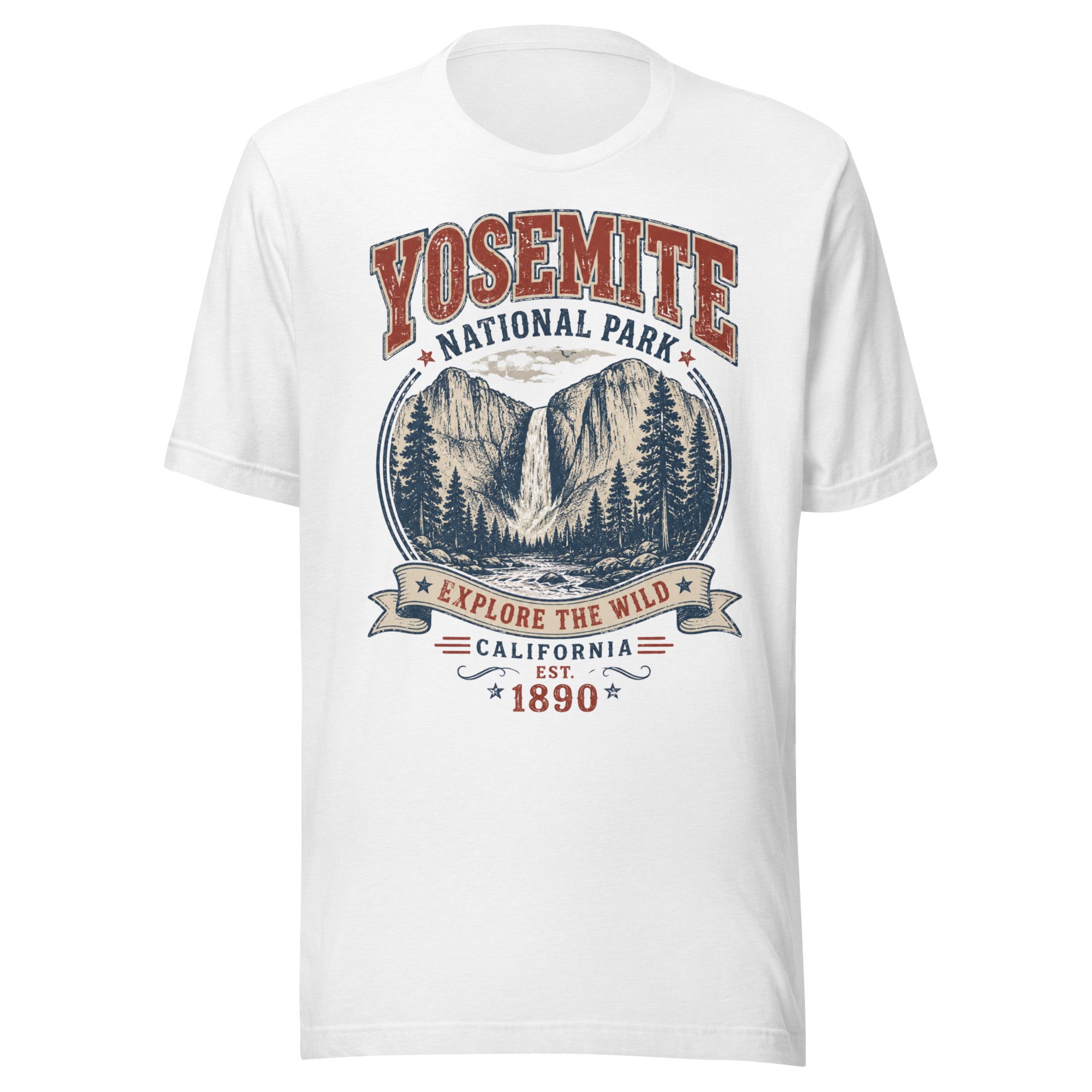 Yosemite National Park Waterfall Hiking T-Shirt - Snappymood