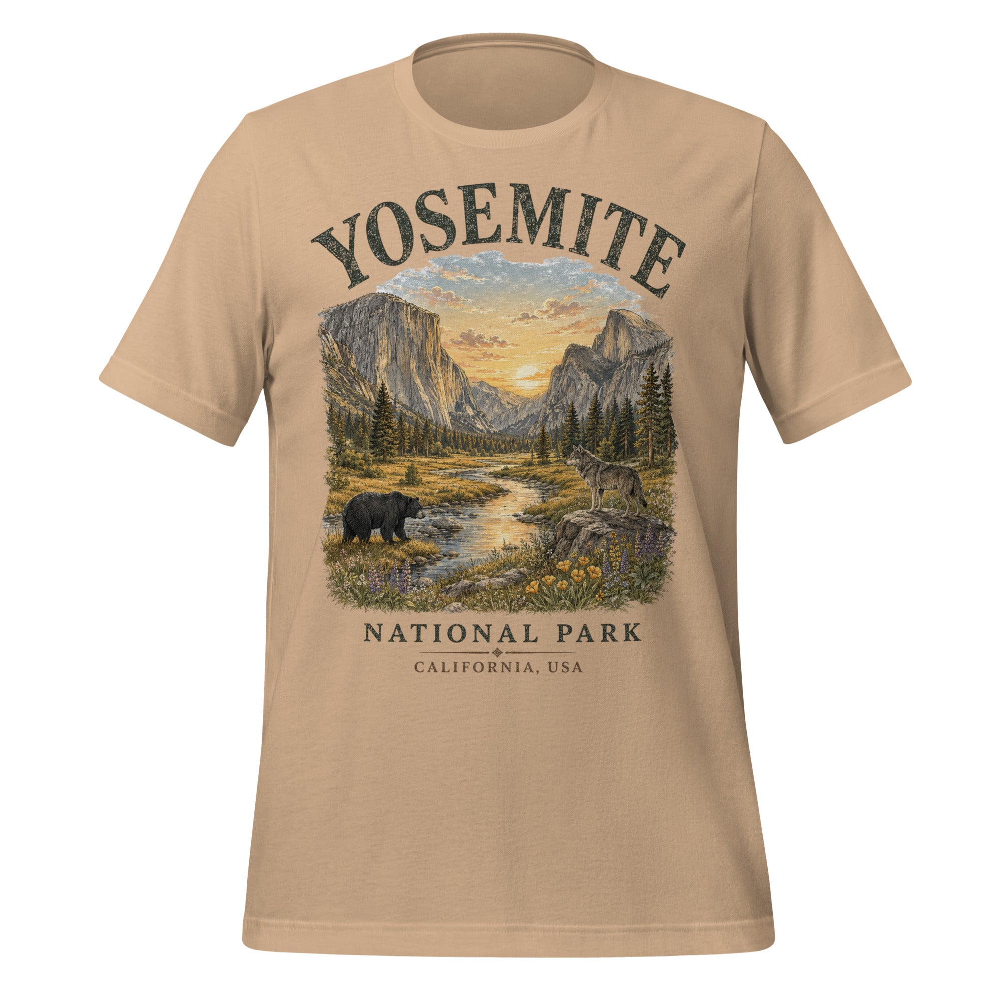 Yosemite National Park Tunnel View Hiking T-Shirt - Snappymood