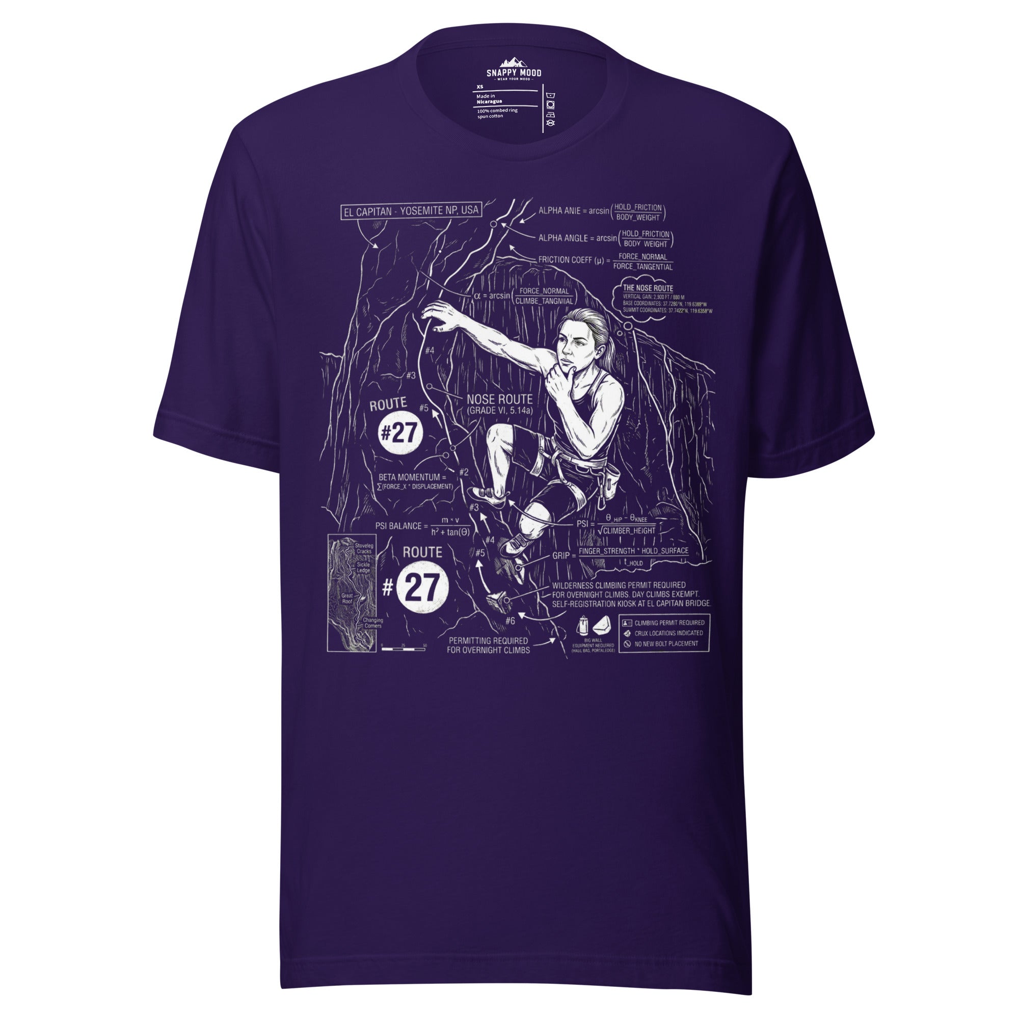 Mountain Climbing EL Capitan - Yosemite NP USA T-Shirt - Snappy Mood