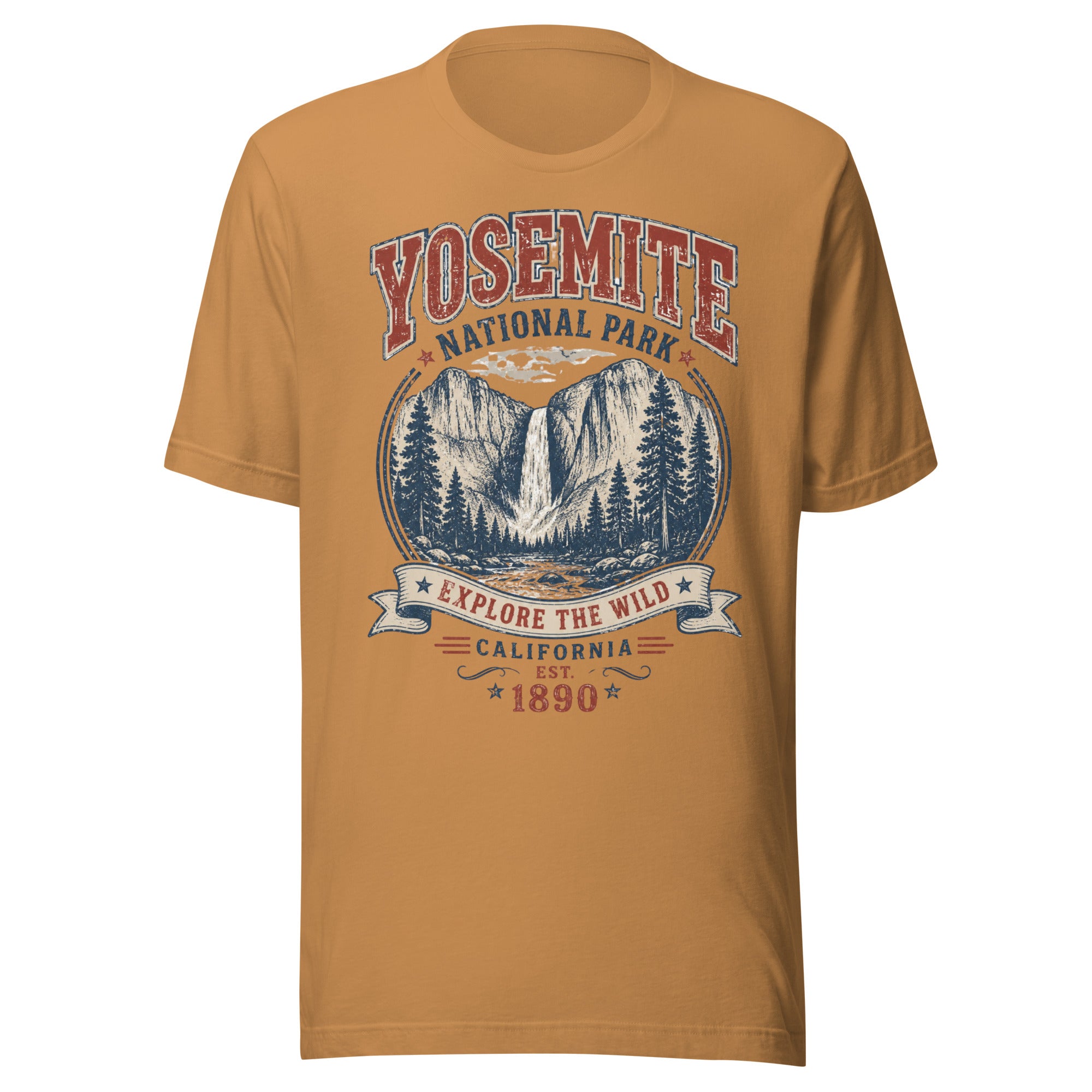 Yosemite National Park Waterfall Hiking T-Shirt - Snappymood