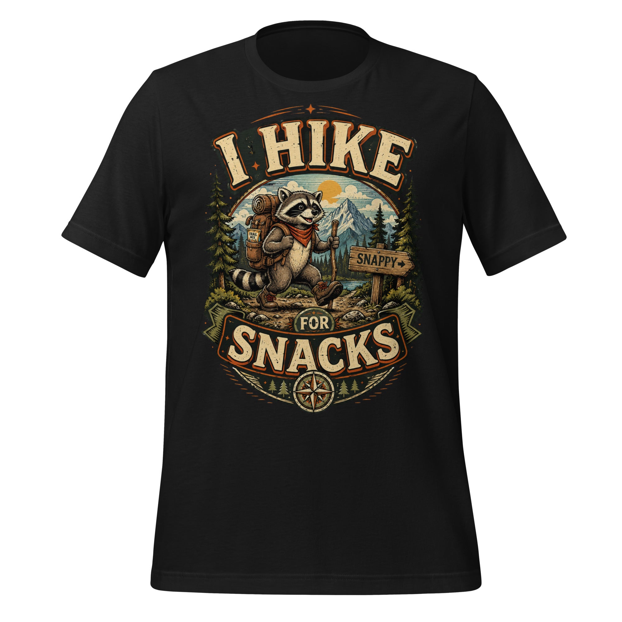 I Hike For A Snack Hiking T-Shirt - Snappymood