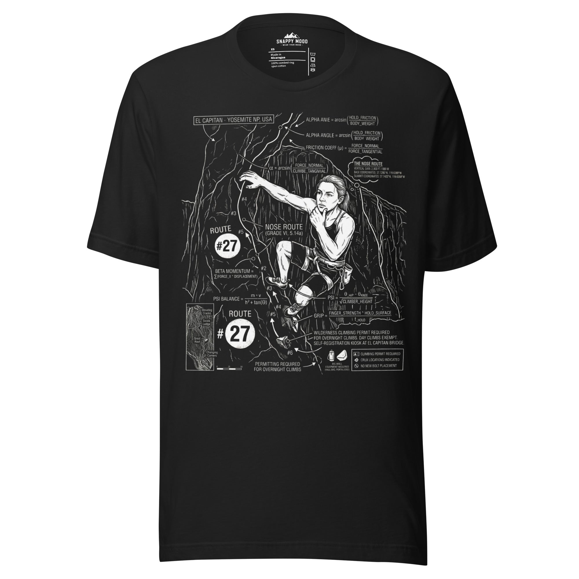 Mountain Climbing EL Capitan - Yosemite NP USA T-Shirt - Snappy Mood