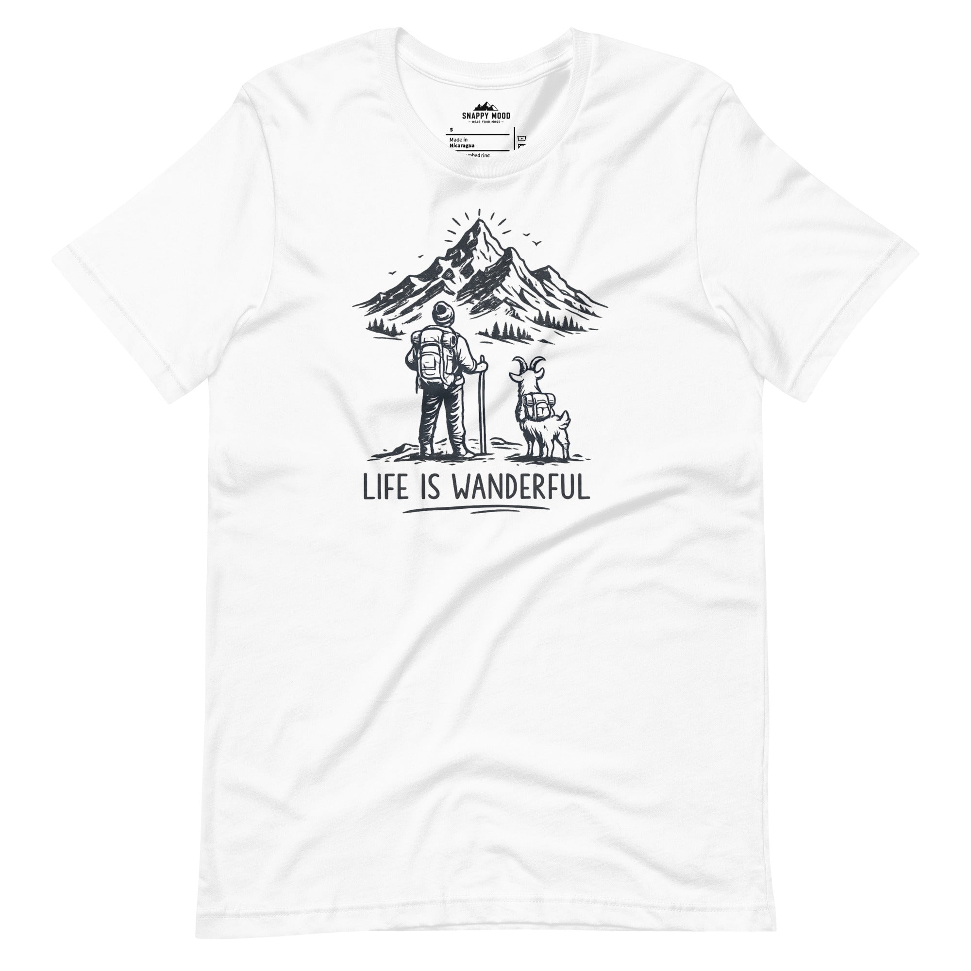 Life Is Wanderful With Goat Funny Hiking T-shirt - Snappy Mood