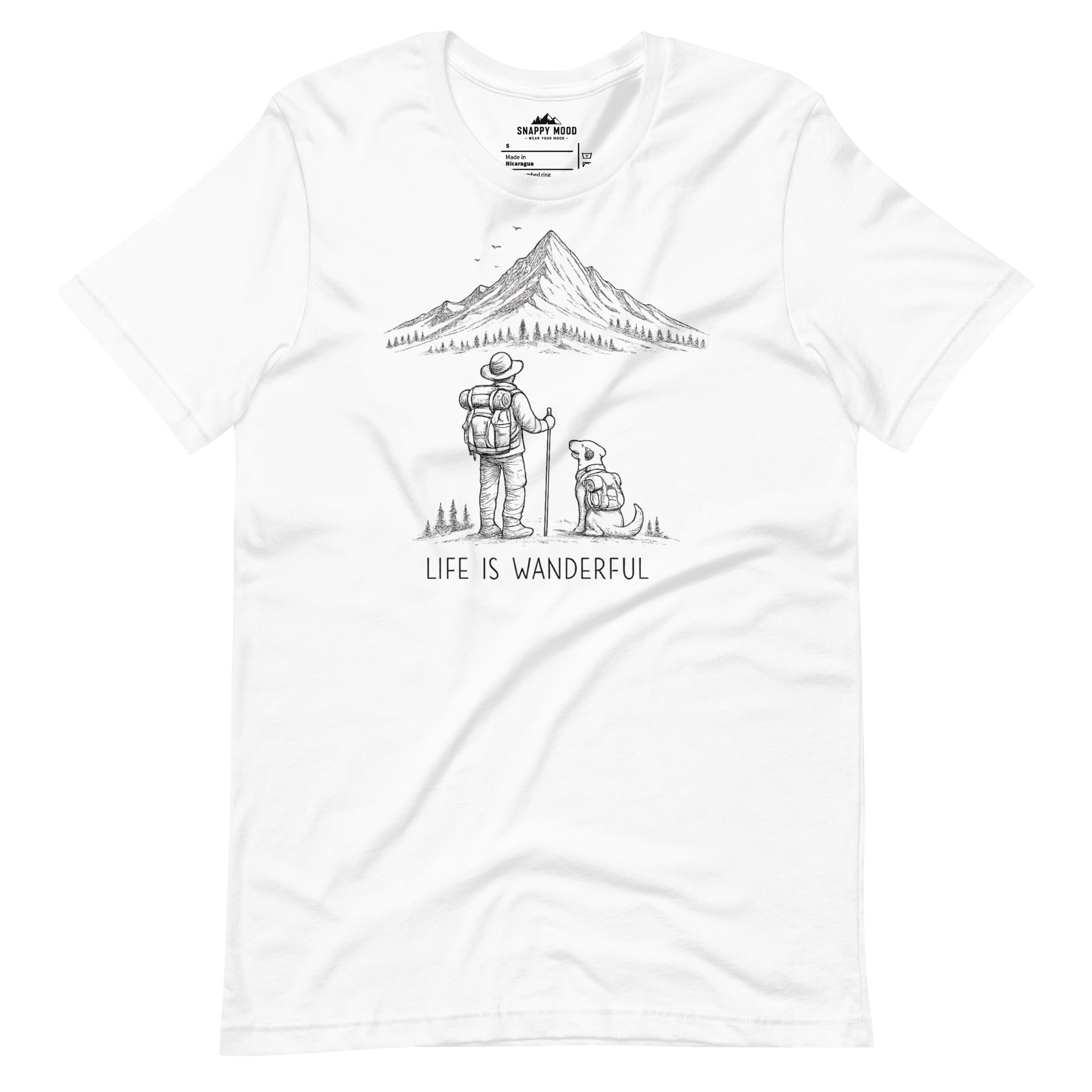 Life Is Wanderful With Dog Hiking T-Shirt - Snappy Mood